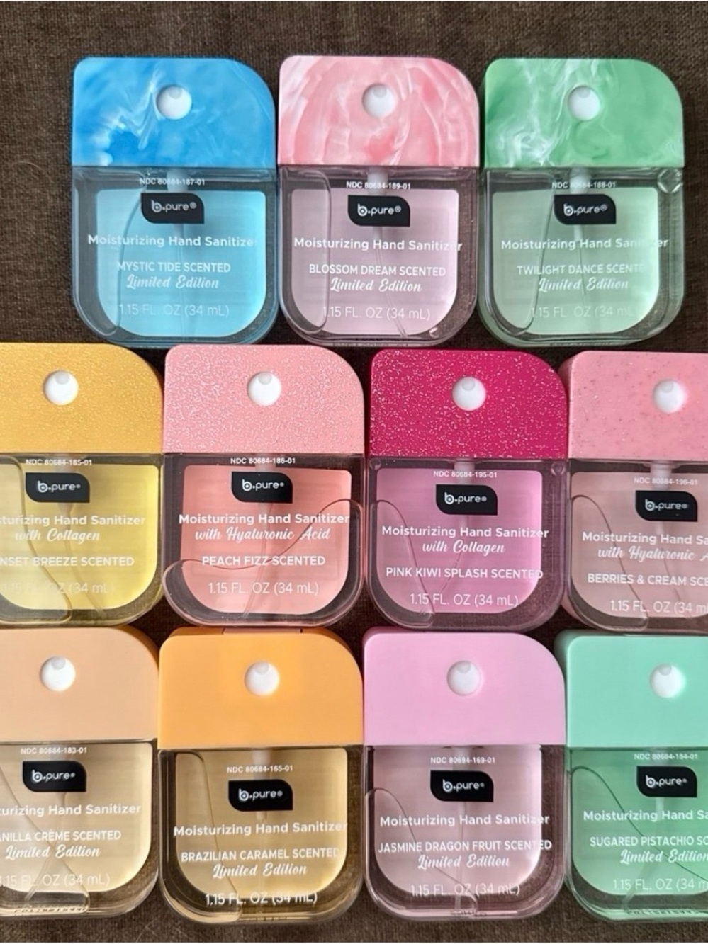 Bpure Scented Hand Sanitizers in 11 different scents